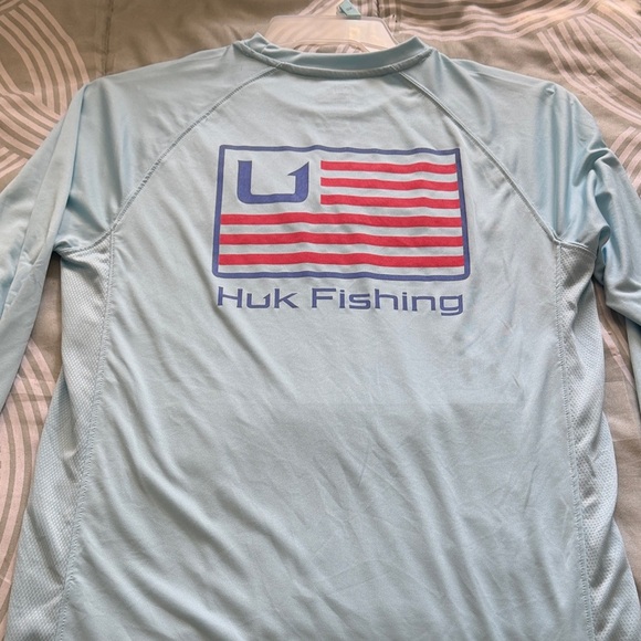 Huk Men’s Small light blue Aqua Performance Shirt long sleeve - Picture 4 of 4